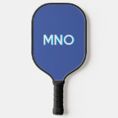 Moderne Monogram Initiaal met Slagschaduw Blauw Pickleball Paddle (Achterkant)