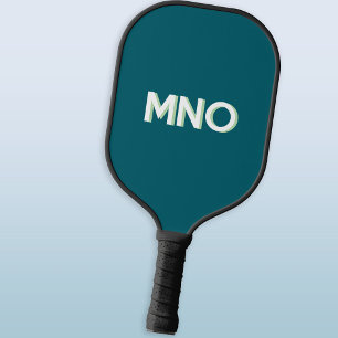 Moderne Monogram Initiaal met Slagschaduw Teal Gro Pickleball Paddle