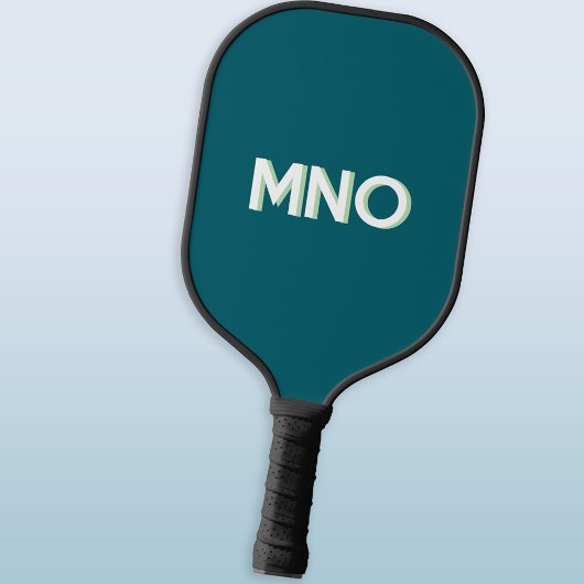 Moderne Monogram Initiaal met Slagschaduw Teal Gro Pickleball Paddle