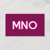 Moderne Monogram Initiaal met Slagschaduw Visitekaartje (Voorkant)