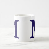 Moderne Monogram Initiaal Moderne Blauwe Koffiemok (Center)