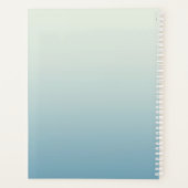Moderne Monogram Initiaal Naam Blauwgroen Aqua Gra Planner (Achterkant)
