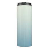 Moderne Monogram Initiaal Naam Blauwgroen Aqua Gra Thermosbeker (Achterkant)