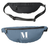 Moderne Monogram Initiaal Naam Stof Blauw