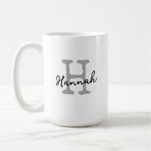 Moderne Monogram Initiaal Naam Typemachine Schrift Koffiemok (Links)