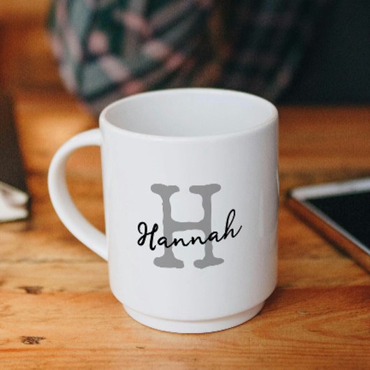 Moderne Monogram Initiaal Naam Typemachine Schrift Koffiemok