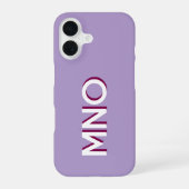 Moderne Monogram Initiaal Paarse Schaduw iPhone 16 Hoesje (Achterkant)