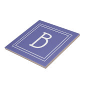 Moderne Monogram Initiaal Periwinkle Blauw Tegeltje (Zijkant)