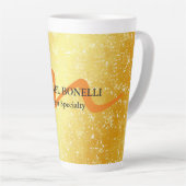 Moderne monogram initiaal professionele goudkleur latte mok (Rechterhoek)