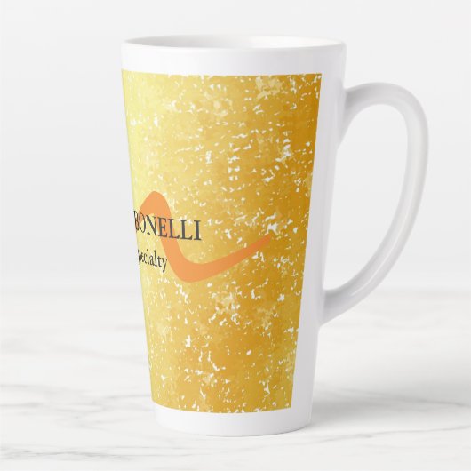 Moderne monogram initiaal professionele goudkleur latte mok (Rechts)