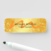 Moderne monogram initiaal professionele goudkleur naamplaatje (In situ)