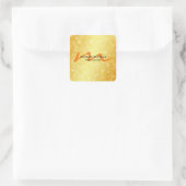 Moderne monogram initiaal professionele goudkleur vierkante sticker (Tas)