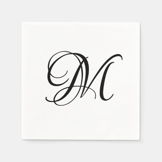 Moderne Monogram Initiaal Servet (Voorkant)