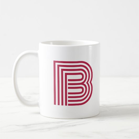Moderne Monogram Initiaal Stijlvol Koffiemok (Links)