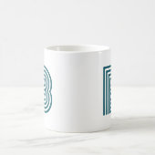 Moderne Monogram Initiaal Stijlvol Teal Groen Koffiemok (Center)