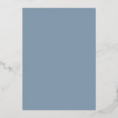 Moderne Monogram Initiaal Stofblauw Krachtig Trouw Folie Uitnodiging (Achterkant)
