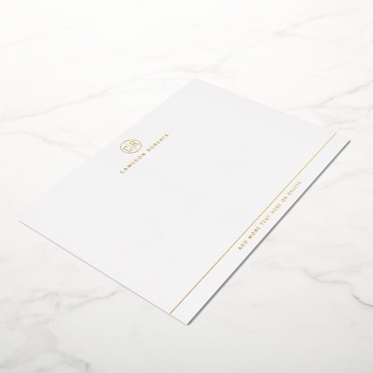 Moderne monogram initiaal zilver folie briefkaart (Gedraaid)