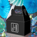 Moderne Monogram-Initiaal | Zwart & Wit Bedankdoosjes<br><div class="desc">Modern,  aanpasbaar monogramontwerp,  bewerk naar wens.</div>