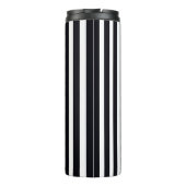 Moderne monogram Initiaal zwart-wit gestreept art Thermosbeker (Achterkant)