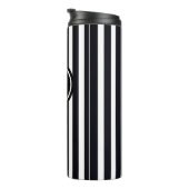 Moderne monogram Initiaal zwart-wit gestreept art Thermosbeker (Geroteerd rechts)