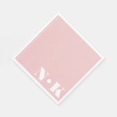 Moderne monogram Initialen Blush Pink Custom Weddi Servet (Hoek)