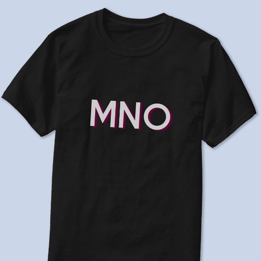 Moderne monogram Initialen Drop Shadow T-shirt