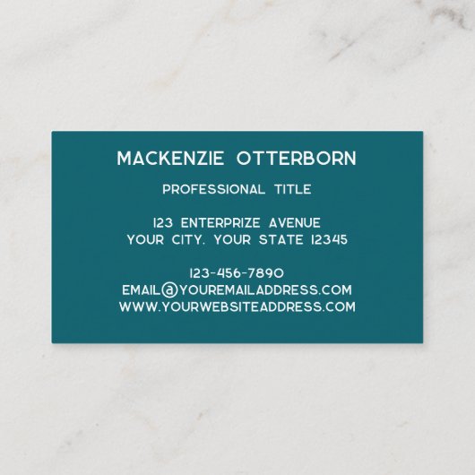 Moderne monogram Initialen Drop Shadow Visitekaartje (Achterkant)