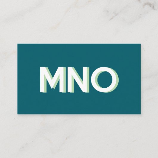 Moderne monogram Initialen Drop Shadow Visitekaartje (Voorkant)