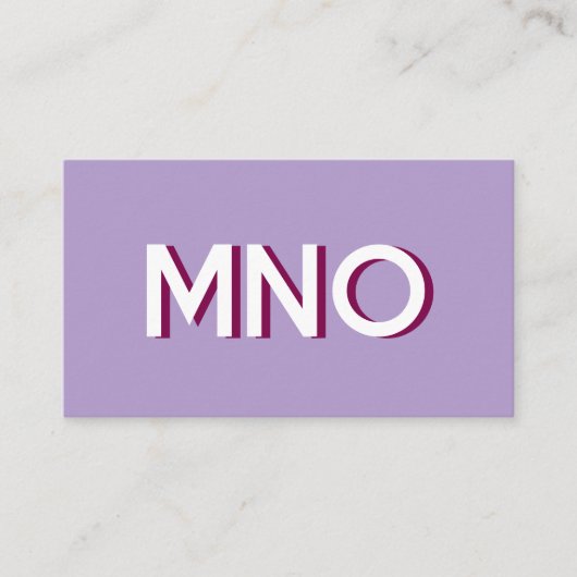 Moderne monogram Initialen Drop Shadow Visitekaartje (Voorkant)