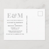 Moderne Monogram Initialen Foto opslaan van de dat Aankondigingskaart (Achterkant)