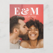 Moderne Monogram Initialen Foto opslaan van de dat Aankondigingskaart (Voorkant)