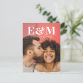 Moderne Monogram Initialen Foto opslaan van de dat Aankondigingskaart (Staand voorkant)