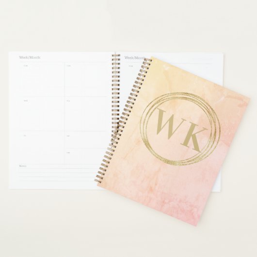 Moderne monogram Initialen Gold Circles Planner (Display)