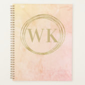 Moderne monogram Initialen Gold Circles Planner (Voorkant)