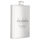 Moderne monogram Initialen Groomsmen Wedding Gift Flacon (Rechts)