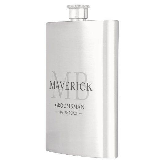 Moderne monogram Initialen Groomsmen Wedding Gift Flacon (Links)