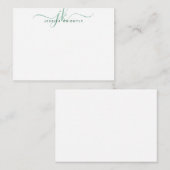 Moderne Monogram Initialen Het Manuscript Groene N Notitiekaartje (Voorkant / Achterkant)