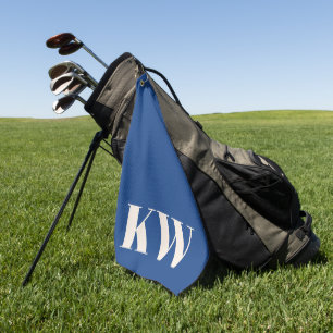 Moderne Monogram Initialen in Kobaltblauw Persoonl Golfhanddoek