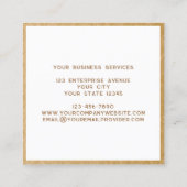 Moderne Monogram Initialen Naam Goud Ingelijst Vierkante Visitekaartje (Achterkant)