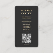 Moderne Monogram Initialen Professioneel Zwart Gou Visitekaartje (Achterkant)