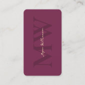Moderne Monogram Initialen Professionele Wijn Paar Visitekaartje (Voorkant)