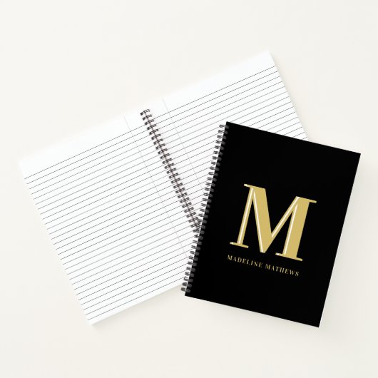 Moderne monogram initialen typografie notitieboek (Binnen)