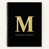 Moderne monogram initialen typografie notitieboek (Voorkant)