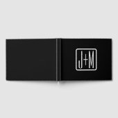 Moderne Monogram-Initialen | Zwart & Wit Gastenboek (Volledig)