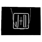 Moderne Monogram-Initialen | Zwart & Wit Groot Cadeauzakje (Achterkant)