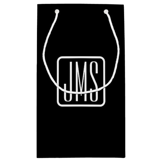 Moderne Monogram-Initialen | Zwart & Wit Klein Cadeauzakje (Achterkant)