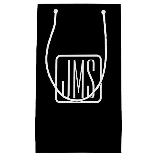 Moderne Monogram-Initialen | Zwart & Wit Klein Cadeauzakje (Voorkant)