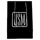 Moderne Monogram-Initialen | Zwart & Wit Medium Cadeauzakje (Achterkant)