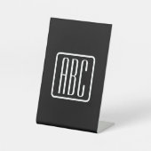 Moderne Monogram-Initialen | Zwart & Wit Reclamebord Met Voetstuk (Voorkant)