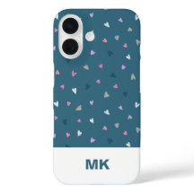 Moderne Monogram iPhone Hoesje met Hartjes